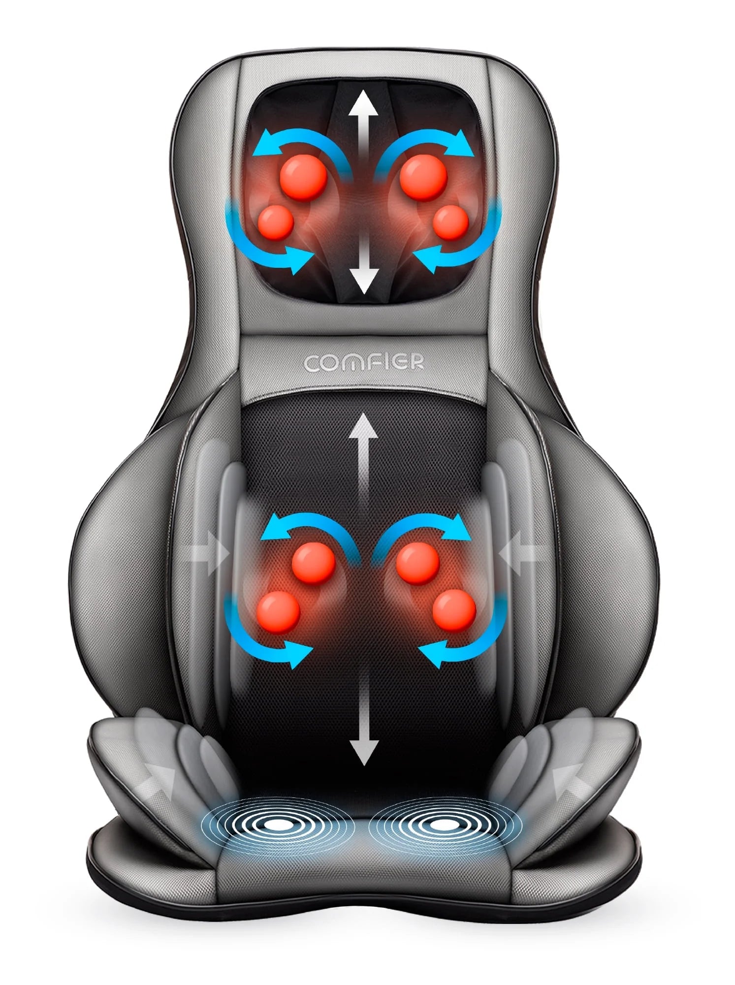 Neck Back Massager with Heat, Electric Kneading Massage Chair Pad, Air Compression Seat Cushion Massagers